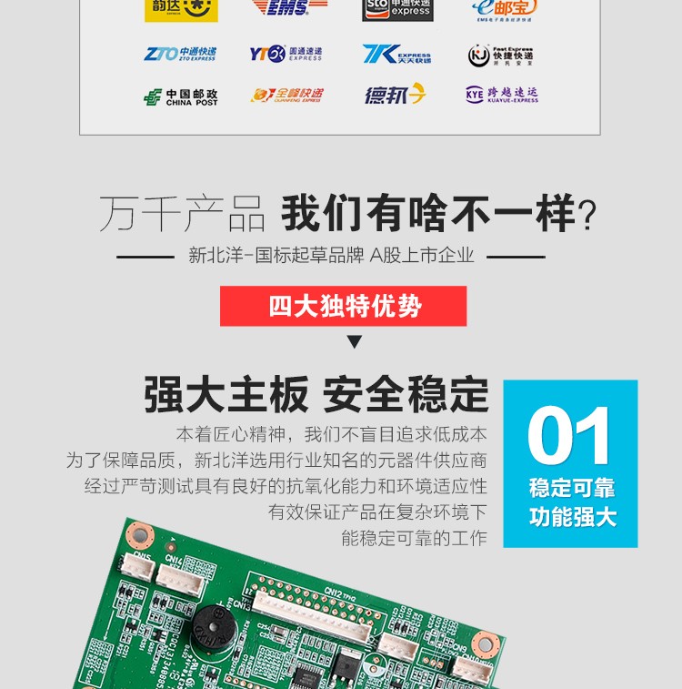 新北洋 （SNBC）BTP-L540H 标签打印机USB+网口条码不干胶热敏快递单打印机电子面单打印机(图4)